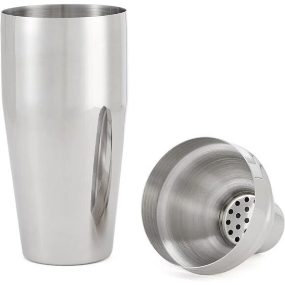 Stainless Steel Bar Tool Set 10 Piece with Cocktail Shaker Bamboo Stand - Picture 2 of 6